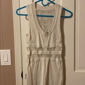 White cut out dress with lace